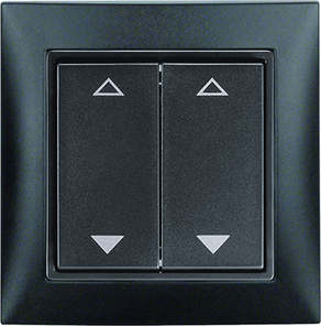 Schalter 55x55 4-Kanal Jalousie Berker anthrazit