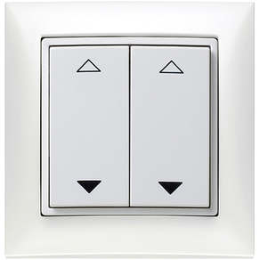 Schalter 55x55 4-Kanal Jalousie Berker polarweiß glänzend